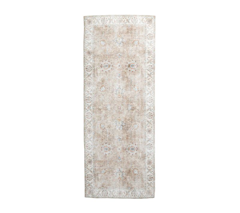 Tapis De Couloir Lavable - Domingo Oriental Beige - Rectangle - 80x200 Cm