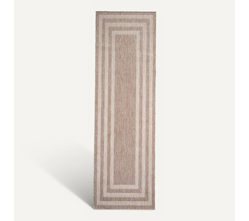 Tapis De Balcon - Sierra Frame Beige/crème - Rectangle - 80x200 Cm