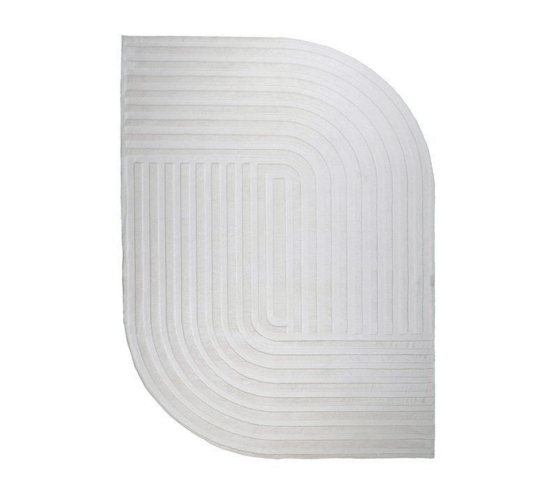 Tapis De Forme Irrégulière - Lines Crème - Asymétrique - 80x150 Cm