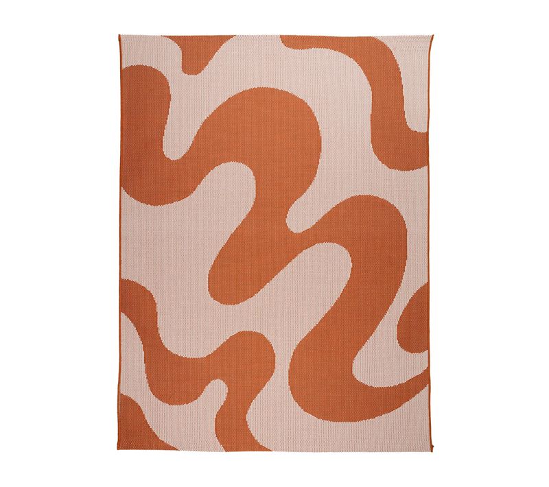Tapis D'extérieur - Summer Swirl Terracotta - Rectangle - 80x150 Cm