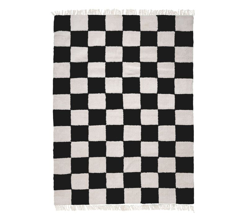 Tapis Damier - Blox Fringe Noir - Rectangle - 120x170 Cm