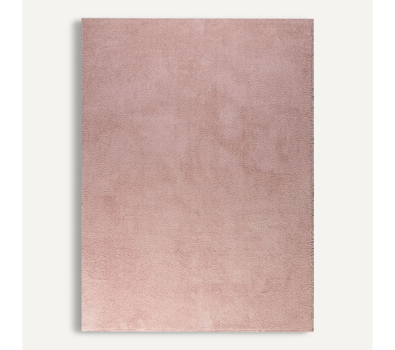 Tapis Doux à Forme Organique – Teddy Rose - Asymétrique - 120x170 Cm