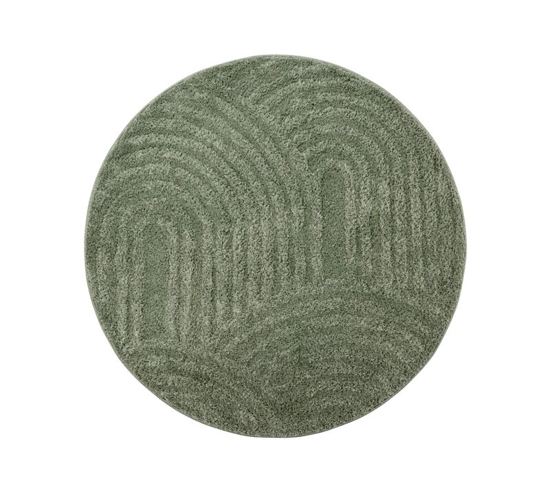 Tapis Rond Scandinave - Lova Arches Vert - Rond - D. 100cm