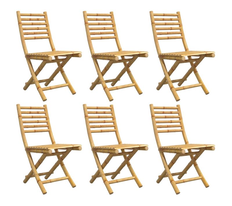 Chaises Pliables De Jardin Lot De 6 43x54x88 Cm Bambou