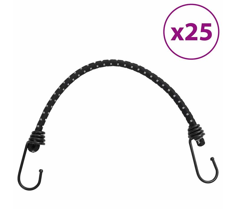 Cordes Élastiques Avec Bandes Réfléchissantes Et Crochets 25pcs