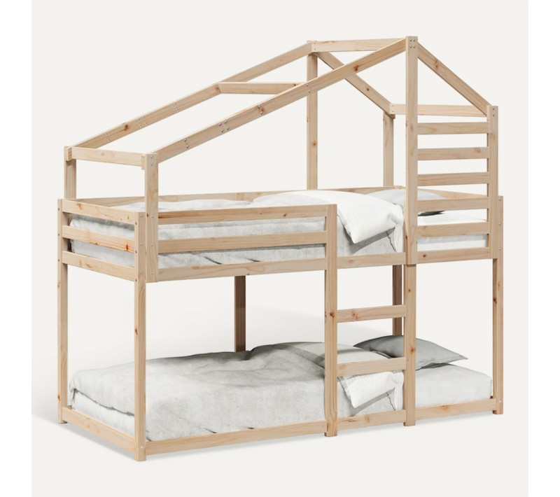 Lit Superposé Sans Matelas 90x190 Cm Bois De Pin Massif