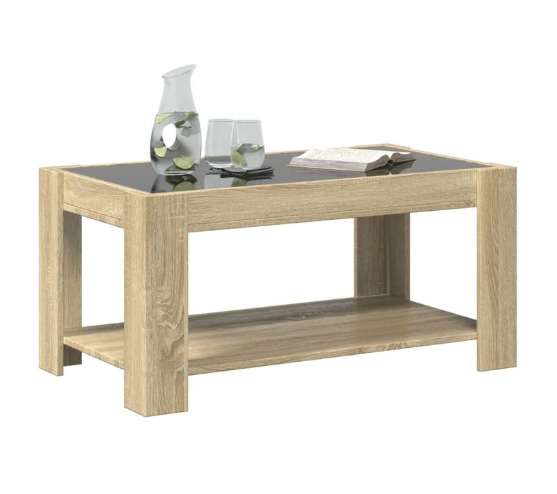 Table Basse Avec LED Chêne Sonoma 93x53x45 Cm Bois Contreplaqué
