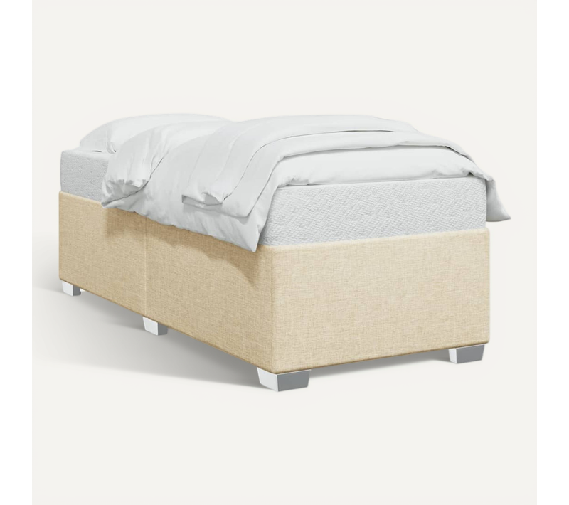 Cadre De Lit Crème 90x190 Cm Tissu