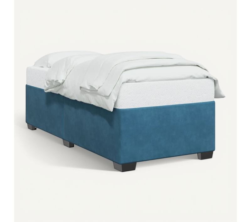Cadre De Lit Bleu 90x200 Cm Velours