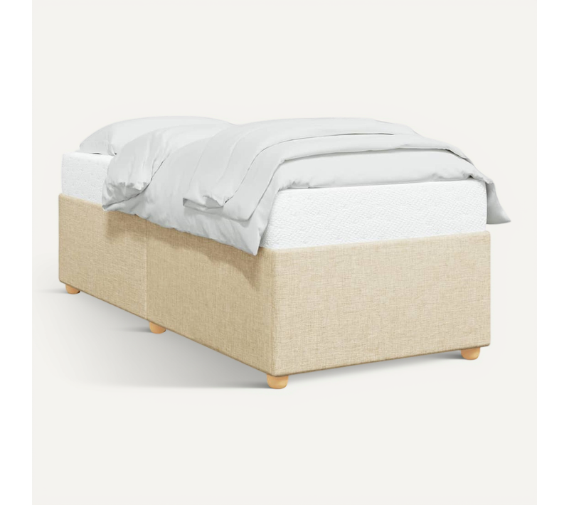 Cadre De Lit Crème 90x200 Cm Tissu