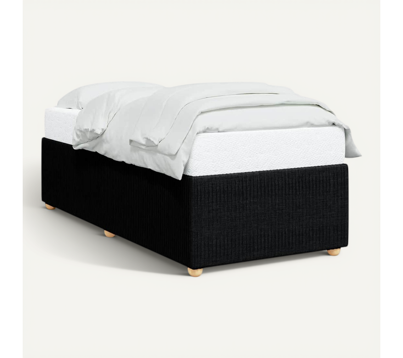 Cadre De Lit Noir 90x190 Cm Tissu
