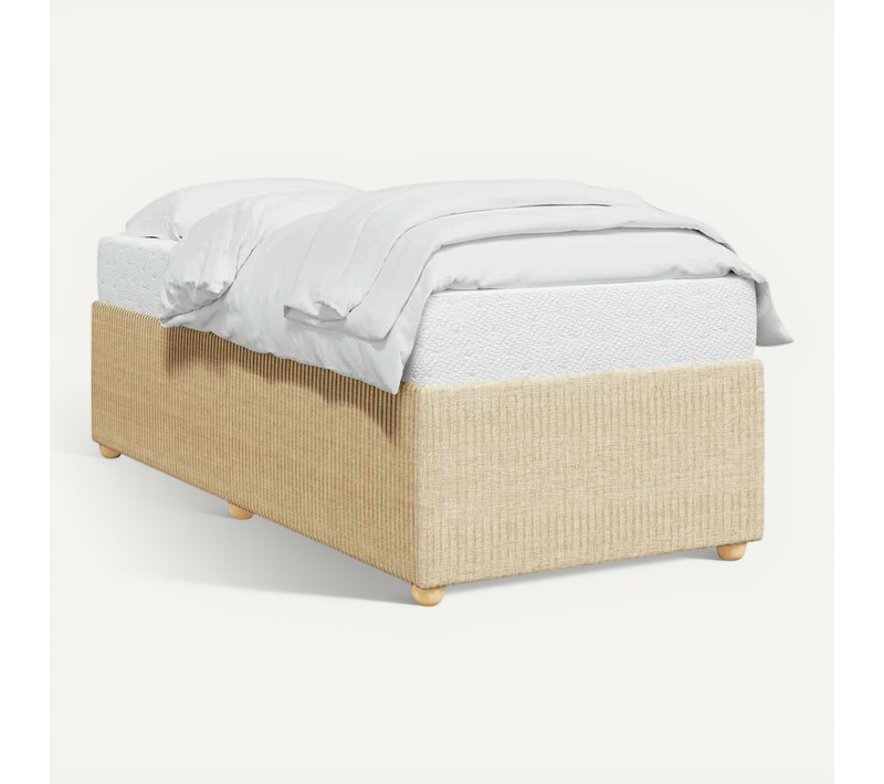 Cadre De Lit Crème 90x190 Cm Tissu