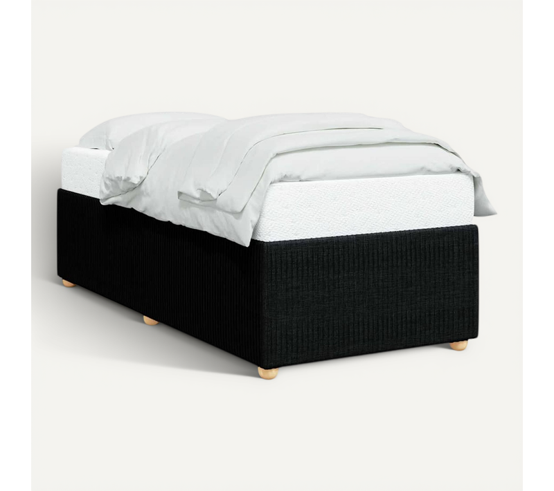 Cadre De Lit Noir 90x200 Cm Tissu