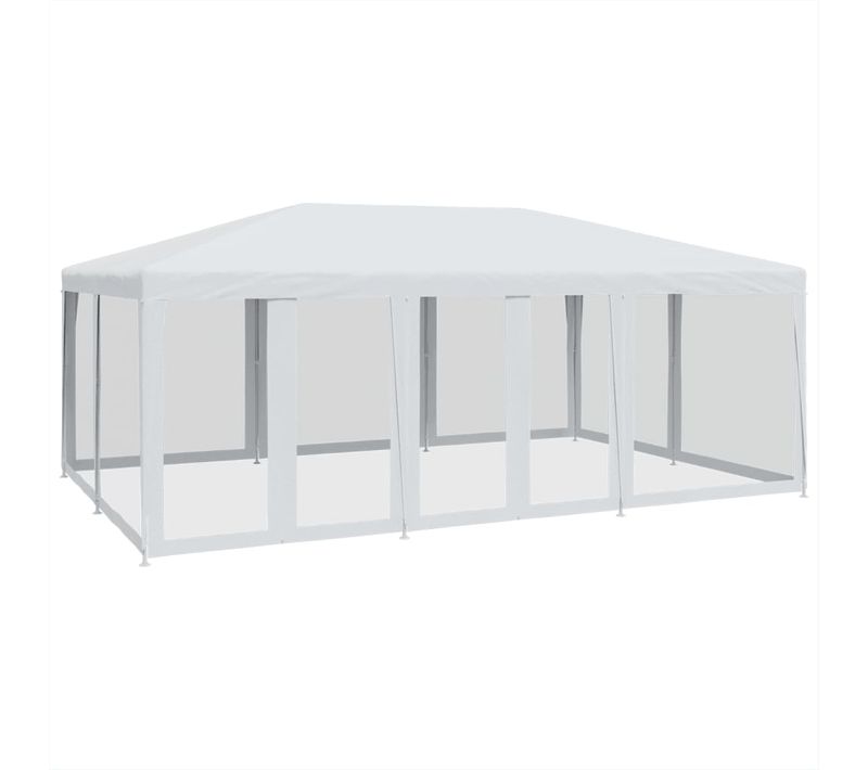 Tente De Fête Avec 10parois Latérales En Maille Blanc 6x4m Pehd