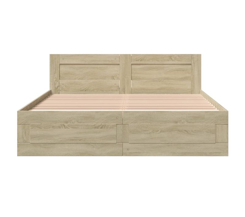 Cadre De Lit Tête De Lit Sans Matelas Chêne Sonoma 160x200 Cm