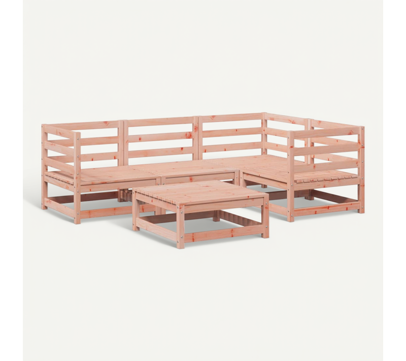 Salon De Jardin 5 Pièces Bois Massif Sapin De Douglas Modulaire