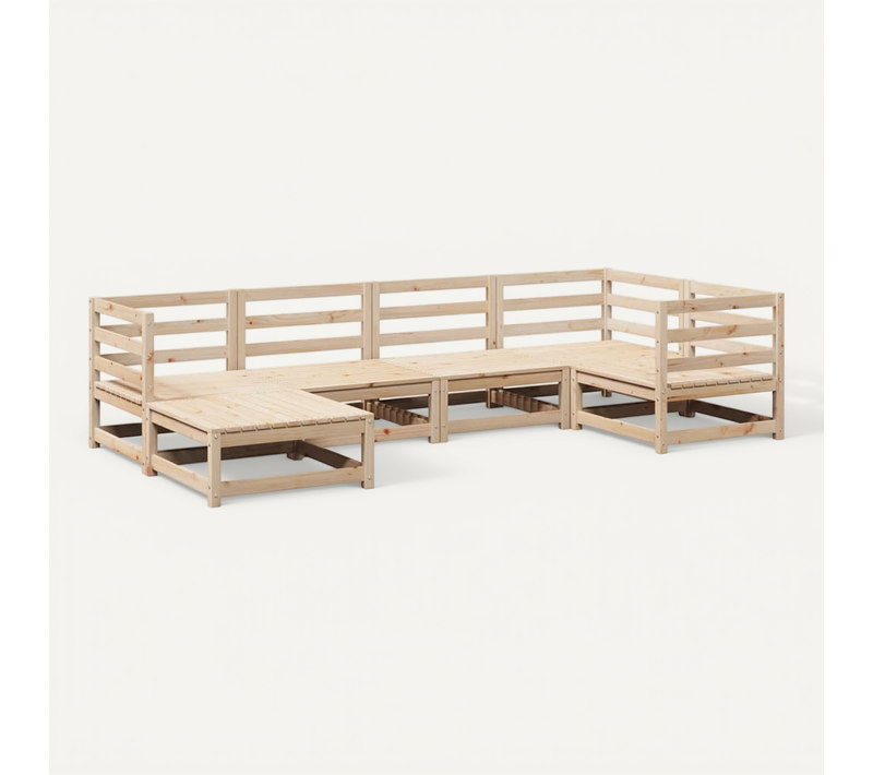 Salon De Jardin 6 Pièces Bois De Pin Massif Modulaire