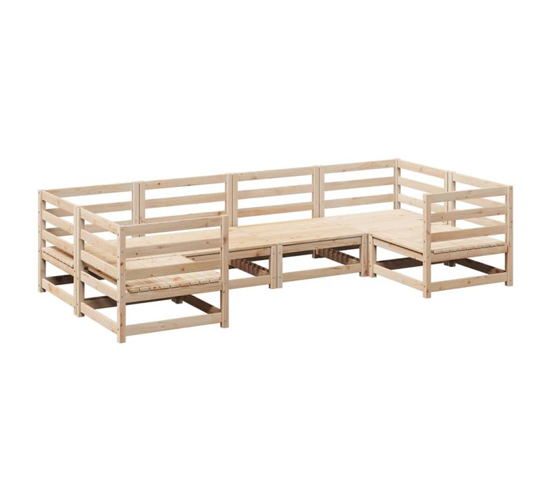 Salon De Jardin 6 Pièces Bois De Pin Massif