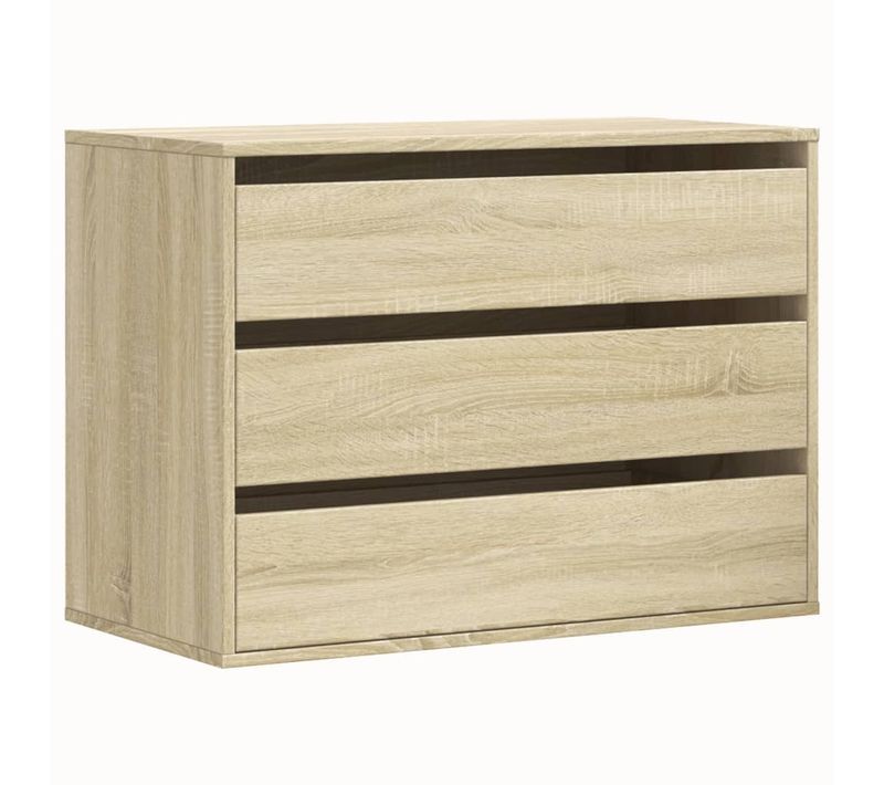 Commode D'angle Chêne Sonoma 80x41x58 Cm Bois Contreplaqué Rangement