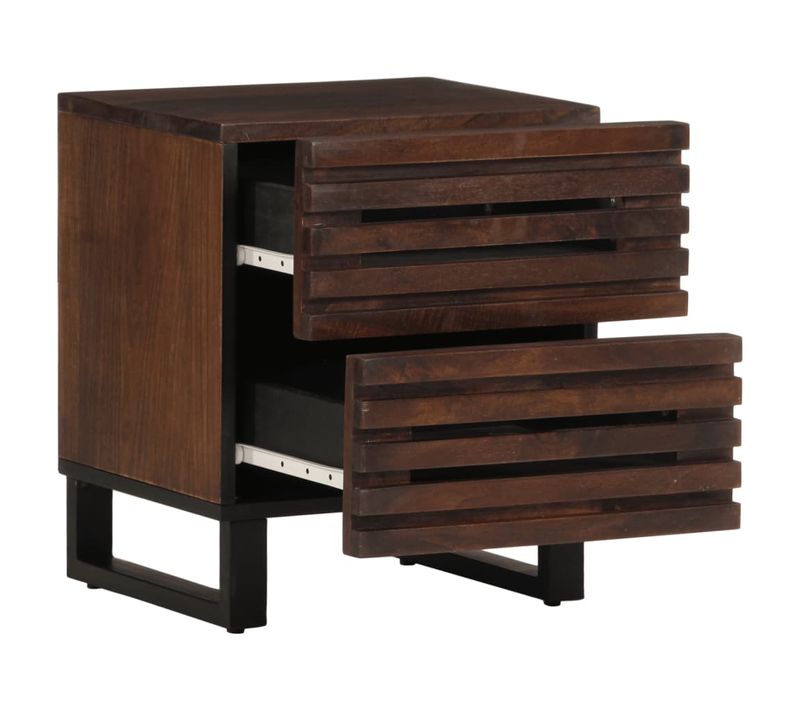 Table De Chevet 40x34x46 Cm Bois De Manguier Massif