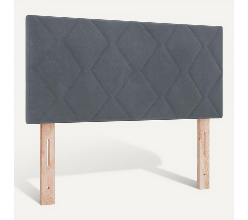 Tête De Lit LED Géométrique Gris Foncé 90 Cm Velours