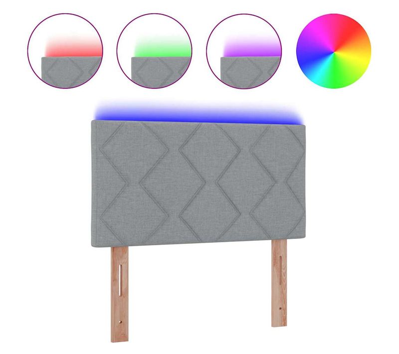 Tête De Lit Avec Des Lumières À LED Gris Clair 100 Cm Tissu