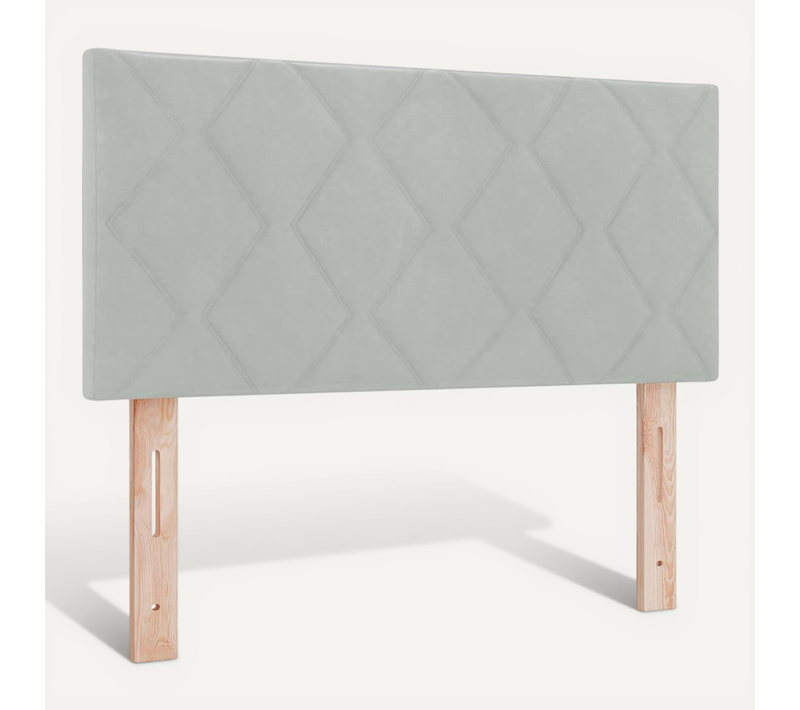 Tête De Lit LED Géométrique Gris Clair 100 Cm Velours