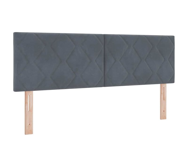 Tête De Lit LED Géométrique Gris Foncé 144 Cm Velours