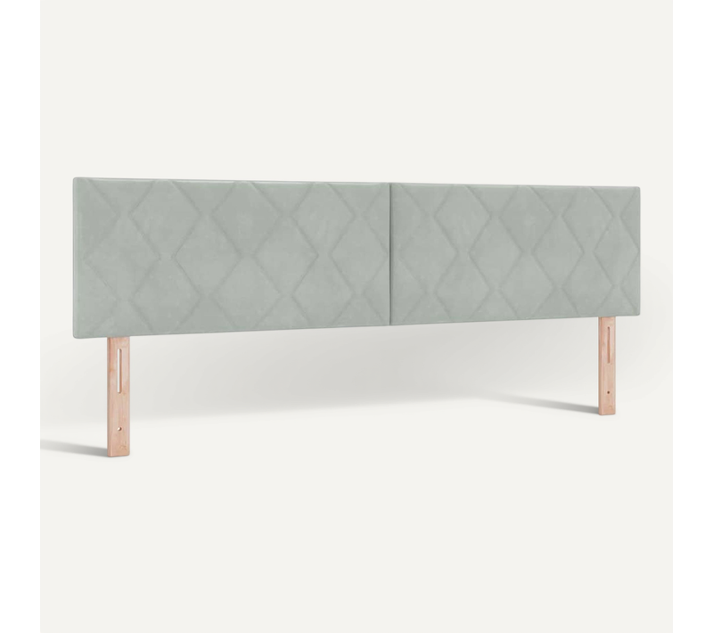 Tête De Lit LED Géométrique Gris Clair 180 Cm Velours