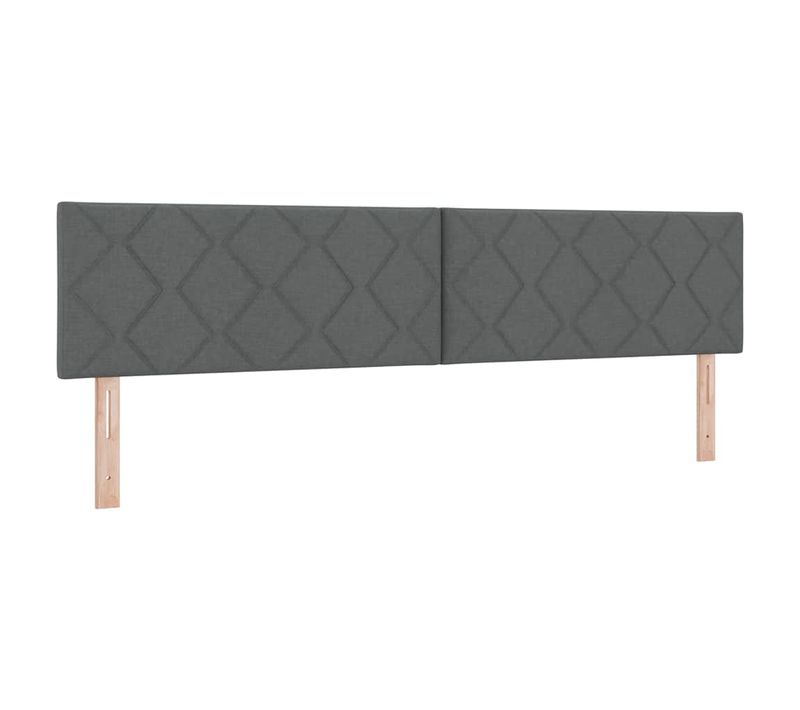 Tête De Lit Avec Des Lumières à LED Réglable Gris 200 Cm Tissu