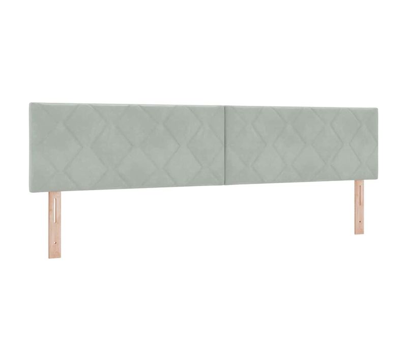 Tête De Lit LED Géométrique Gris Clair 200 Cm Velours
