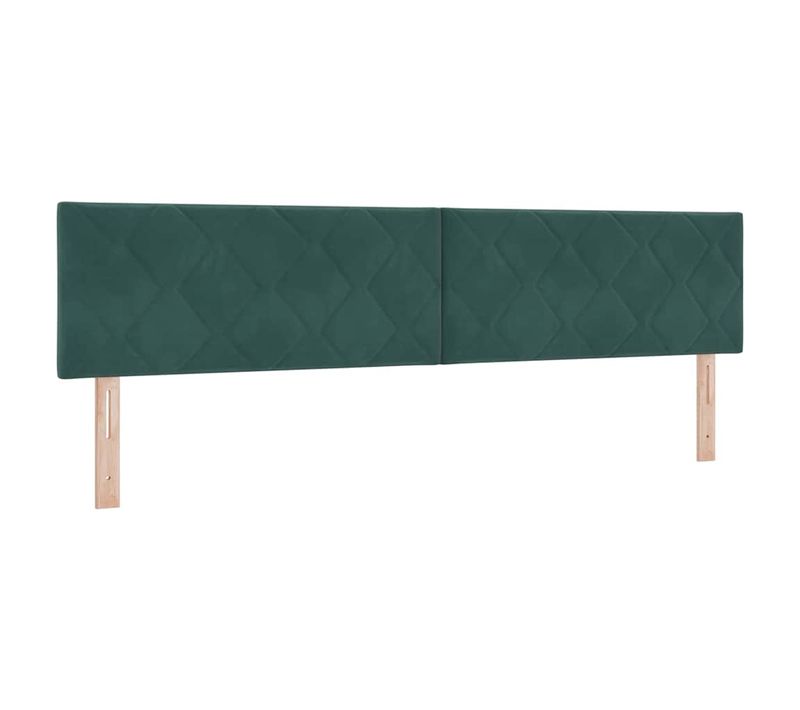 Tête De Lit LED Géométrique Vert Foncé 200 Cm Velours