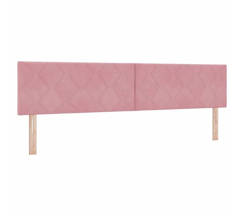 Tête De Lit LED Avec Des Lumières À LED Rose 200 Cm Velours