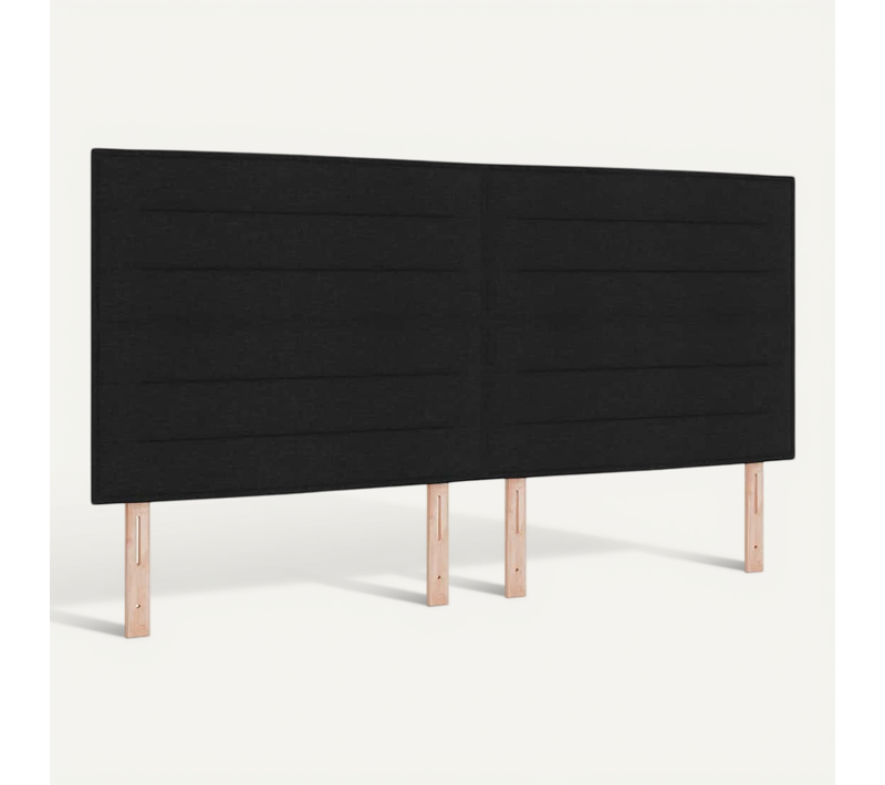 Tête De Lit LED Avec Des Lumières À LED Noir 200 Cm Tissu