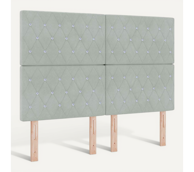 Tête De Lit LED Argyle Gris Clair 144 Cm Velours