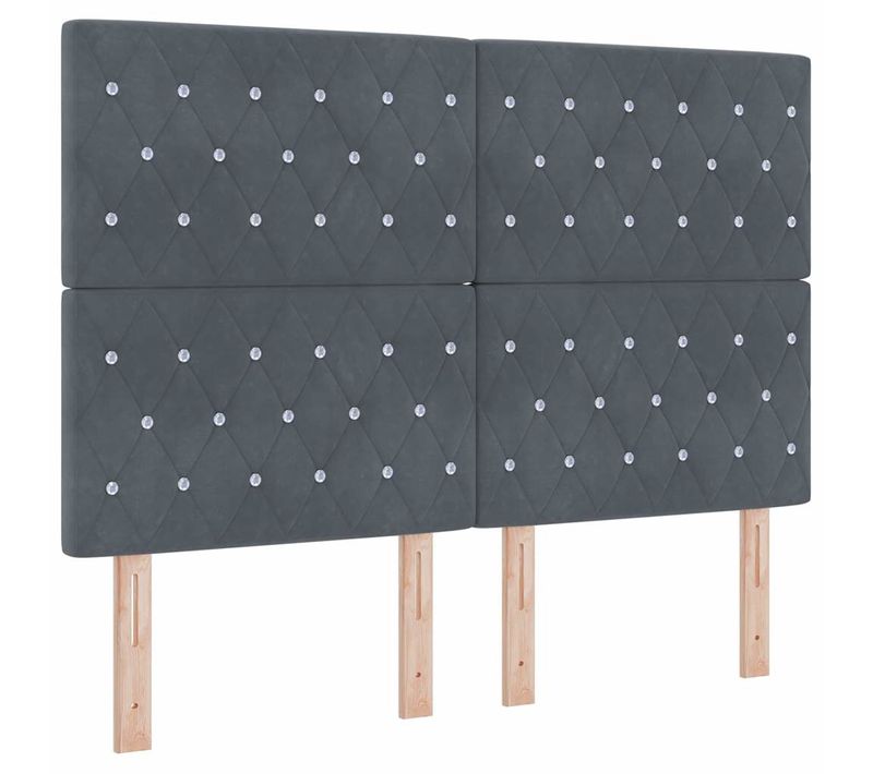Tête De Lit LED Argyle Gris Foncé 80 Cm Velours