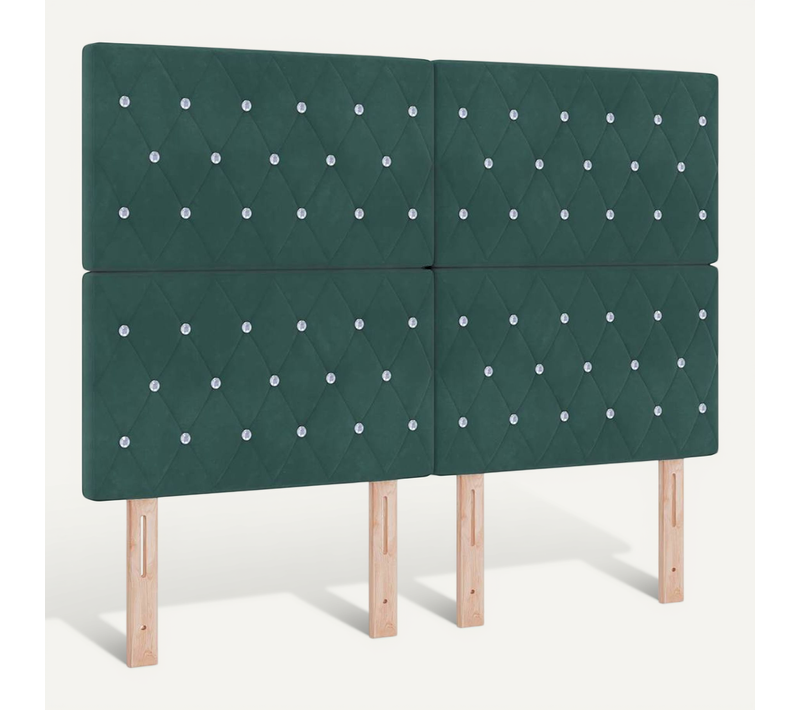Tête De Lit LED Argyle Vert Foncé 144 Cm Velours