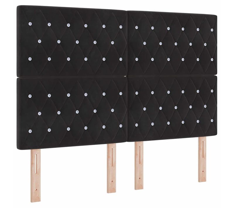 Tête De Lit LED Avec Des Lumières à LED Noir 80 Cm Velours