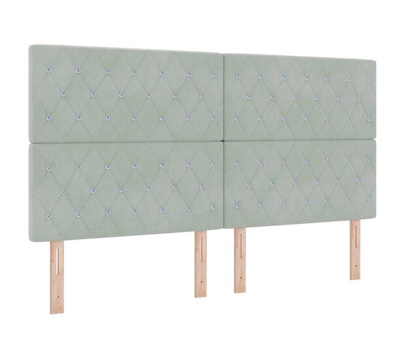 Tête De Lit LED Argyle Gris Clair 90 Cm Velours