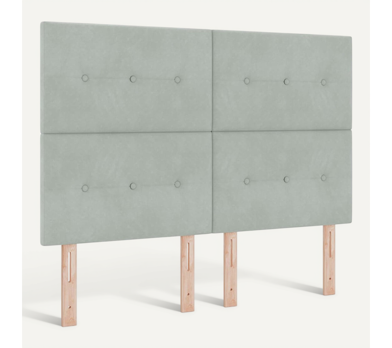 Tête De Lit Avec Des Lumières À LED Gris Clair 80 Cm Velours
