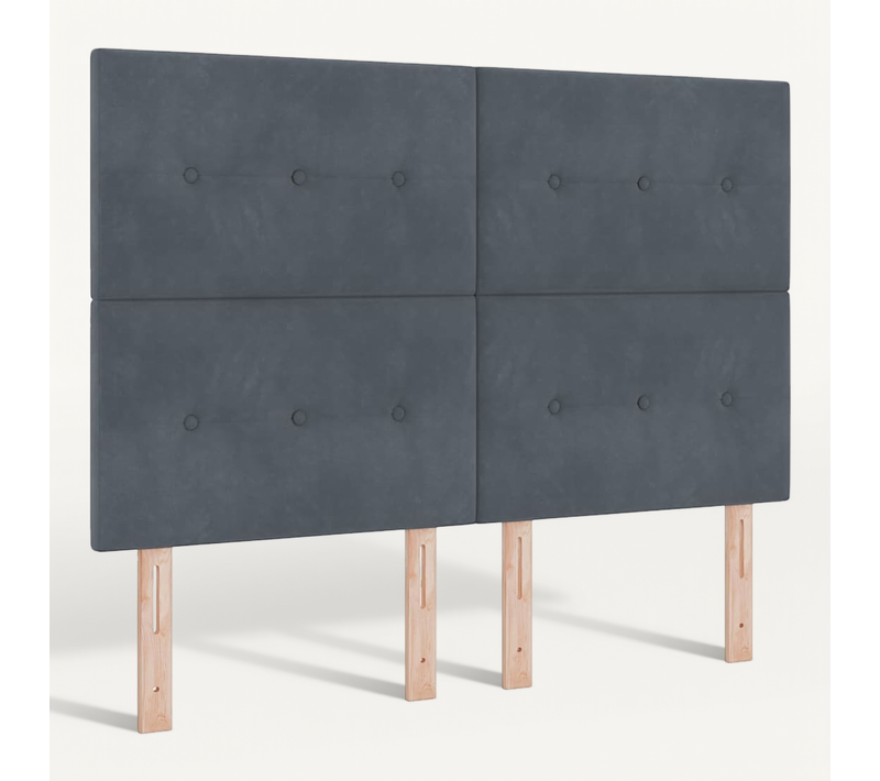 Tête De Lit Avec Des Lumières à LED Réglable Gris 80 Cm Velours