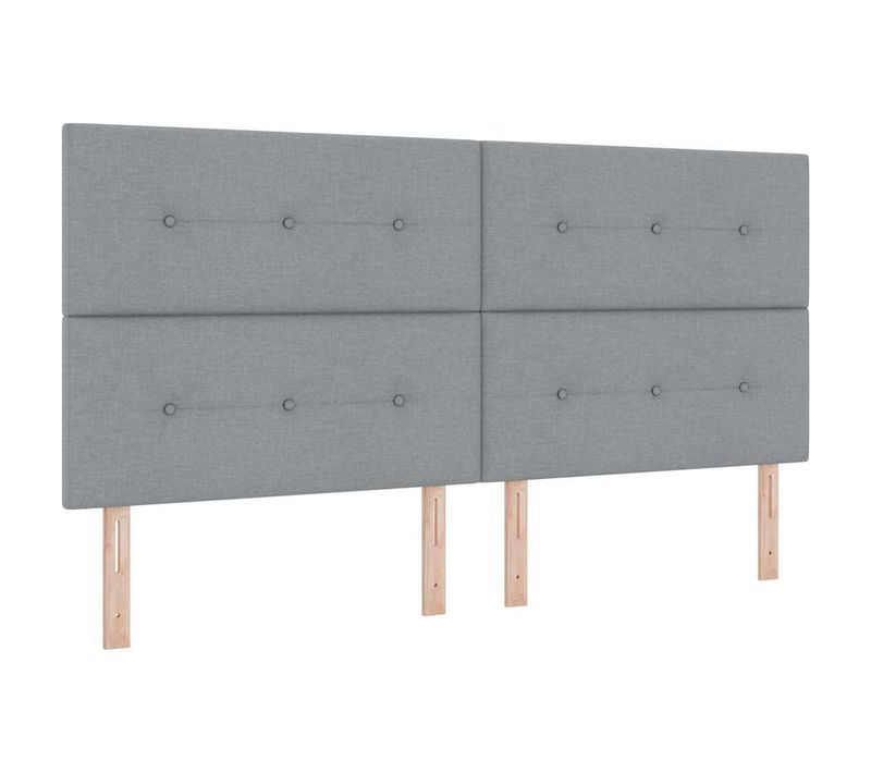 Tête De Lit LED Avec Des Lumières à LED Gris Clair 200 Cm Tissu