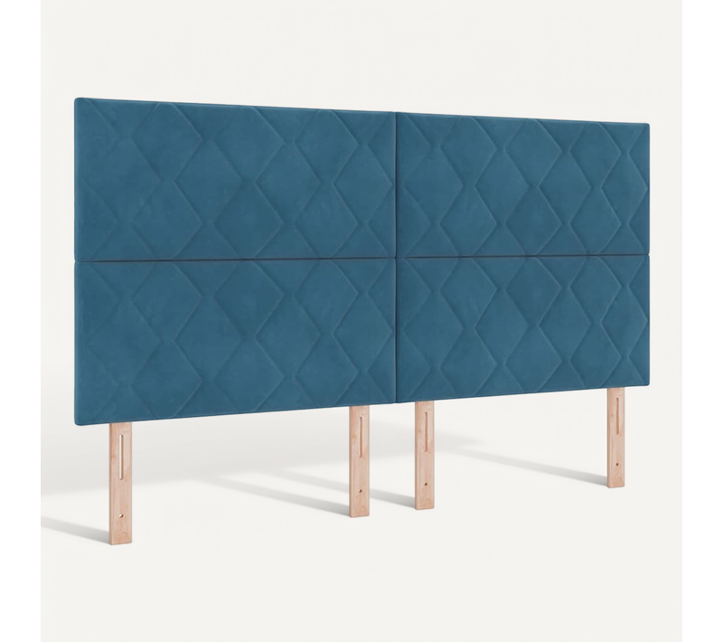 Tête De Lit LED Géométrique Bleu Foncé 180 Cm Velours