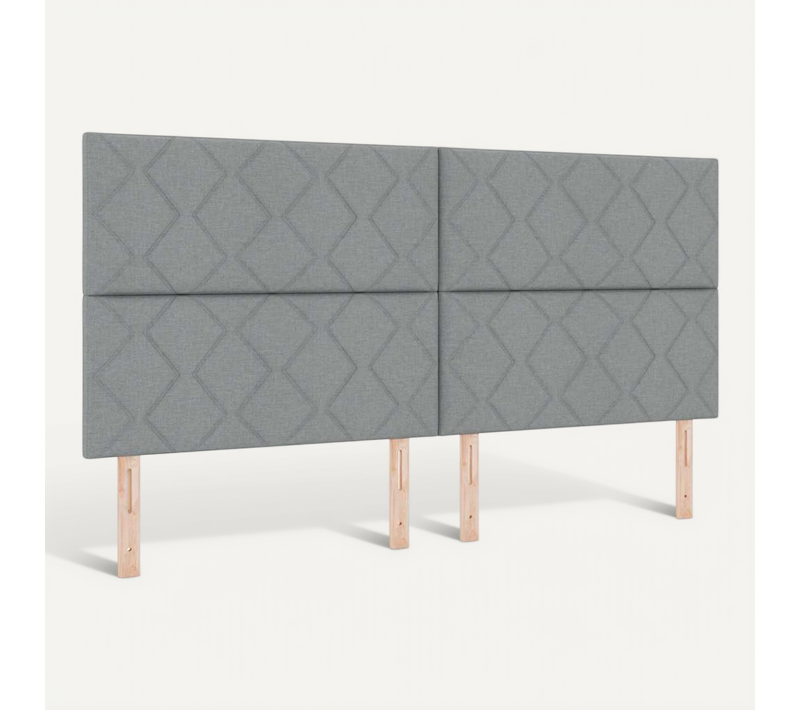 Tête De Lit Avec Des Lumières À LED Gris Clair 200 Cm Tissu