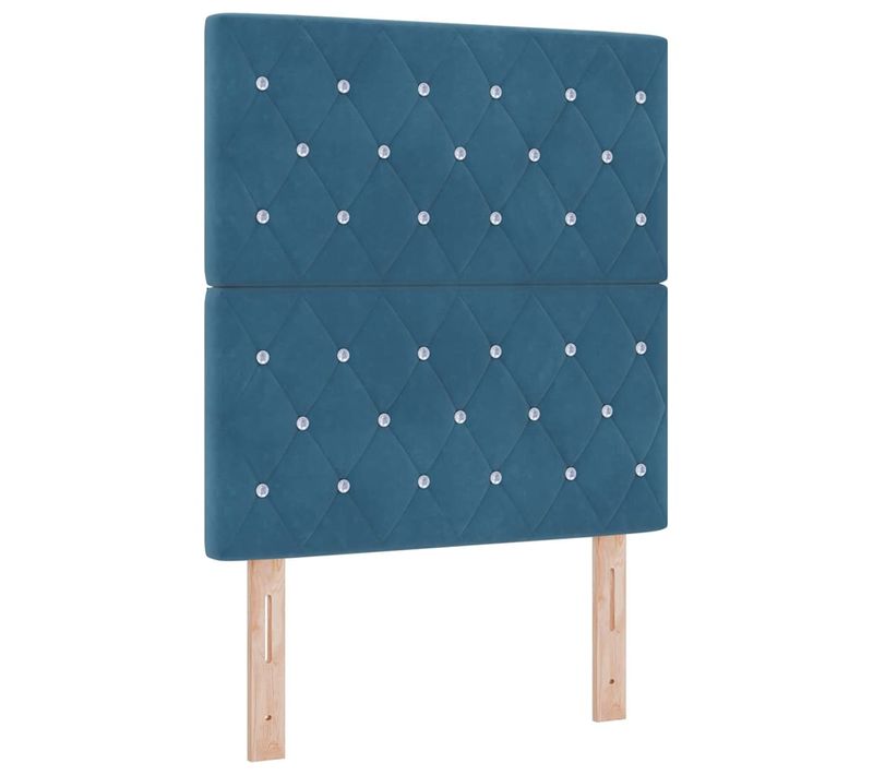 Tête De Lit En Velours Argyle Bleu Foncé 80 Cm Velours