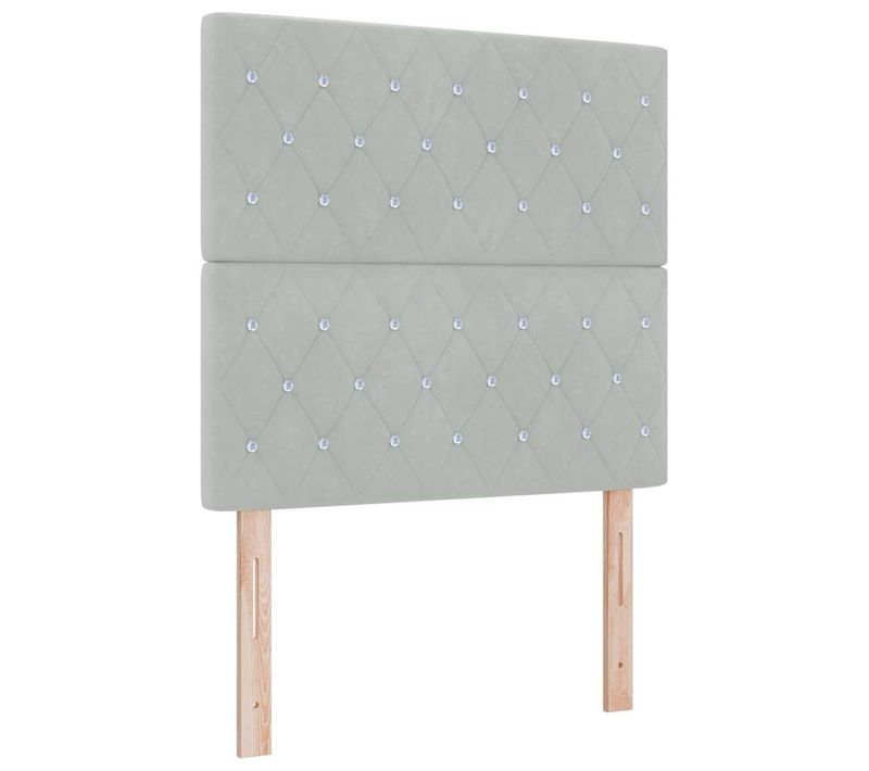 Tête De Lit En Velours Argyle Gris Clair 90 Cm Velours