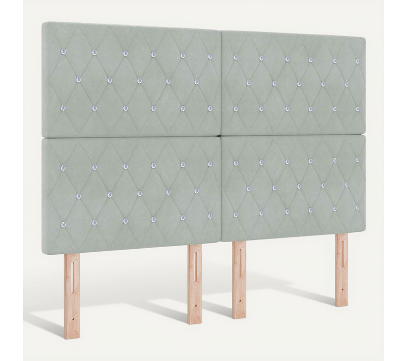 Tête De Lit Gris Clair 160 Cm Velours