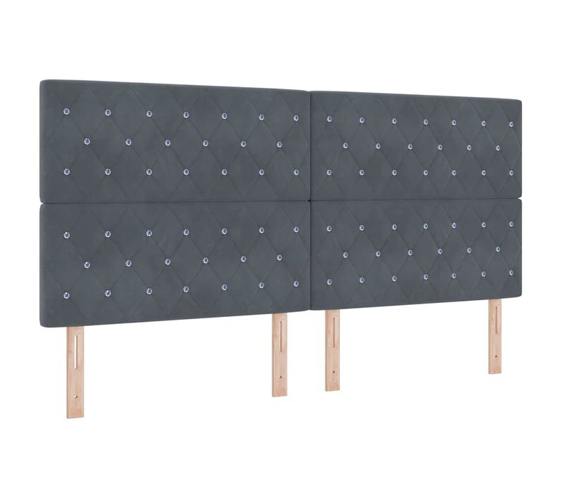 Tête De Lit En Velours Argyle Gris Foncé 200 Cm Velours
