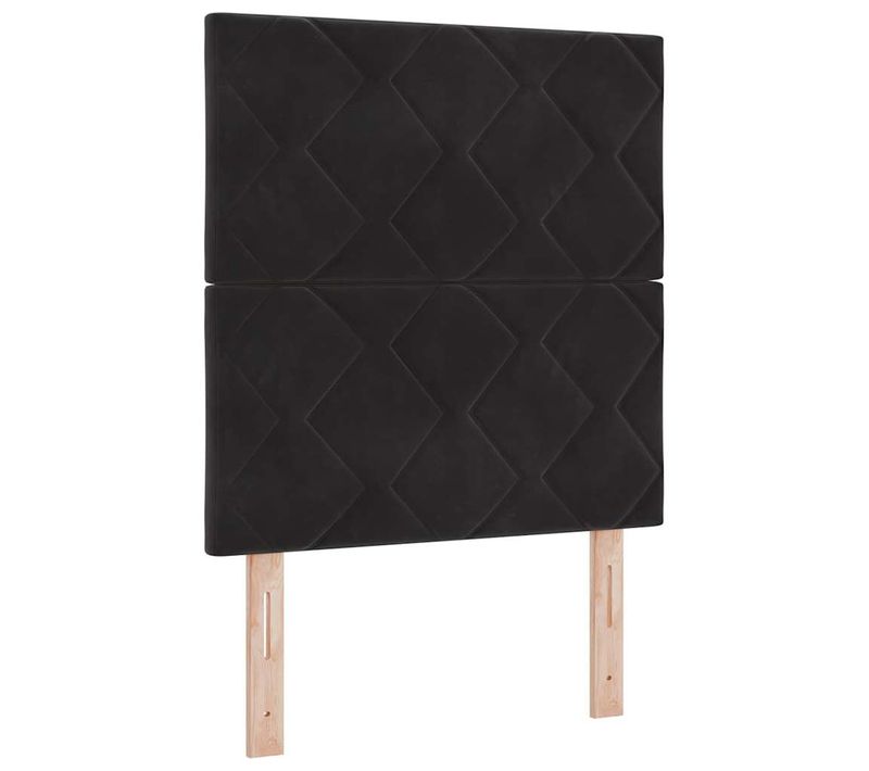 Tête De Lit Montage Mural Géométrique Noir 80 Cm Velours