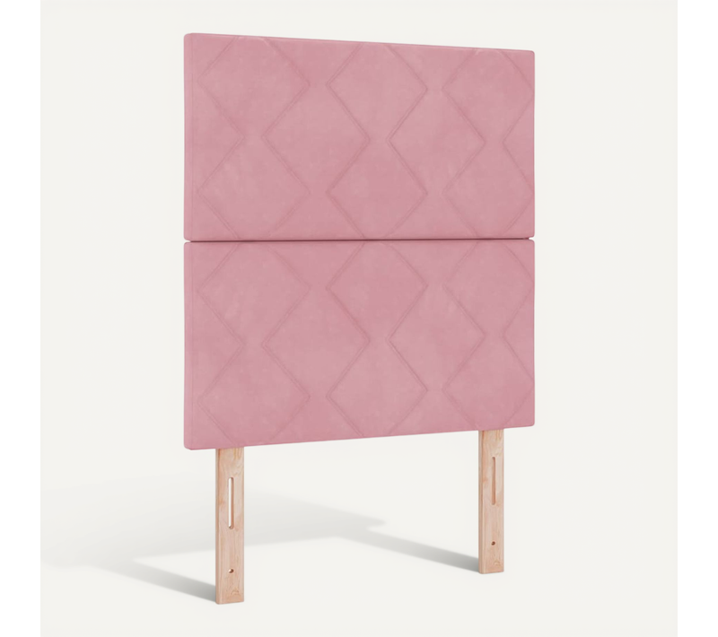 Tête De Lit Montage Mural Géométrique Rose 80 Cm Velours